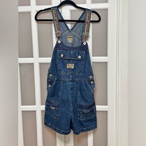 Vintage B.U.M. Equipment Denim Short Overalls Y2K Streetwear Cotton Small